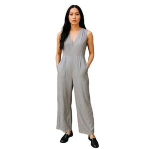 NY&C Sleeveless Striped Tie-Back Jumpsuit Women’s Large